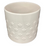 Ceramic Round Planter, White Glazed with Embossed Stars