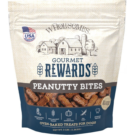 Wholesomes Gourmet Rewards Peanutty Bites For Dogs, 3 lb.