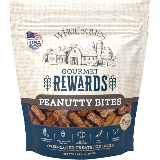 Wholesomes Gourmet Rewards Peanutty Bites For Dogs, 3 lb.