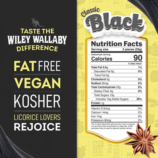 Wiley Wallaby Classic Black Licorice 10 oz.