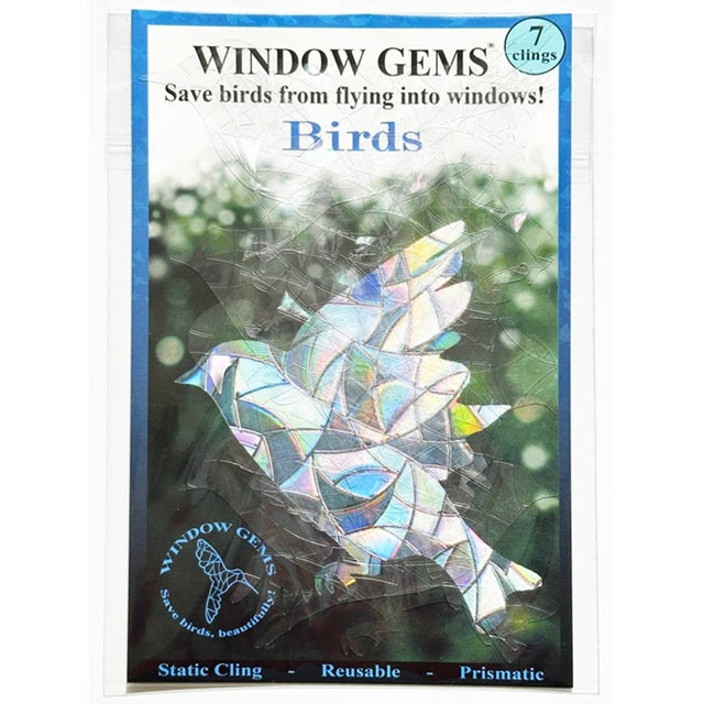 Window Gems Assorted Birds 7 Piece Prismatic Window Decals