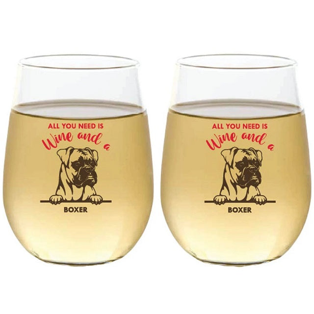 Wine-Oh! 2-Piece Stemless Shatterproof 16 oz. Wine Glasses, Boxer —  Ellington Agway