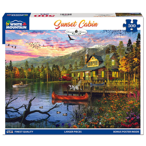 Sunset Cabin Puzzle 500 Piece White Mountain Puzzles