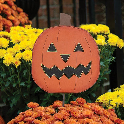 Wooden Jack O'Lantern Planter Stake