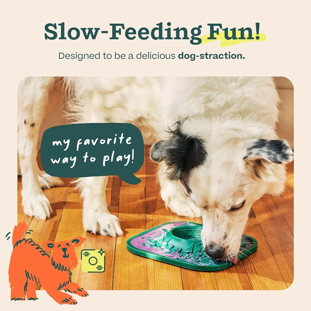 Woof LickMat No Slip Silicone Dog Slow Feeder Mat, Green