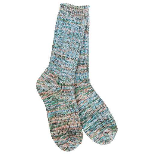 World's Softest Women's Weekend Missioni Crew Sock, Coastal