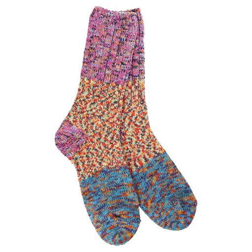 World's Softest Women's Weekend Ragg Crew Sock, Fiesta Color Block Multi