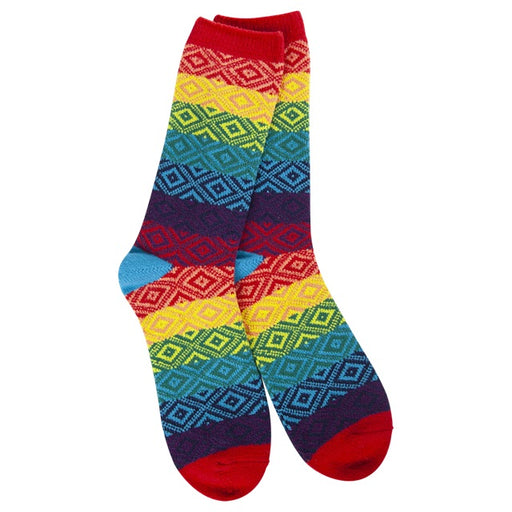 World's Softest Women's Weekend Gem Crew Sock, Rainbow Multi