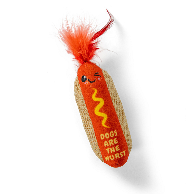 Catstages Hot Dog Kicker Catnip Toy and Dental Toy for Cats