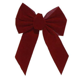 Holiday Bow 5-Loop Burgundy Velvet