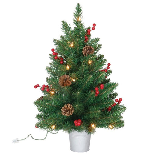 2ft Pre-Lit Artificial Tree with Pinecones