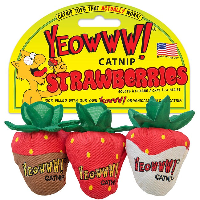 Yeowww! Cat Strawberry 3-Pack Catnip Toy