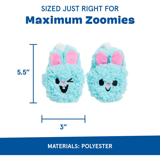 Bark YIPPY & SKIPPY SLIPPIES Dog Plush Toy, X-Small