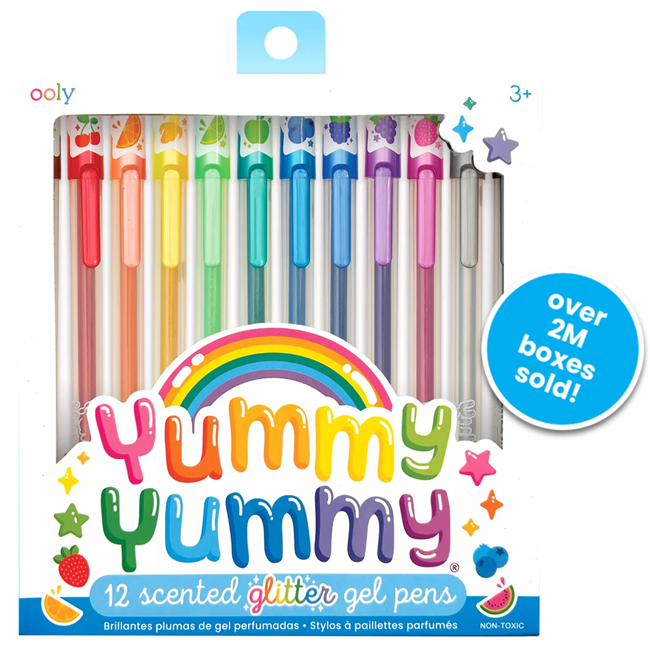Yummy Yummy Scented Glitter Gel Pens - Set of 12