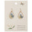 Cottage Blue Dried Flower Gold Teardrop Earrings