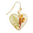 Gold Heart Yellow Dried Flower Earrings