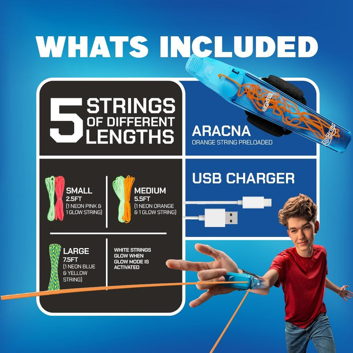 ZipString Aracna Glow-in-the-Dark Webshooter Loop String Toy