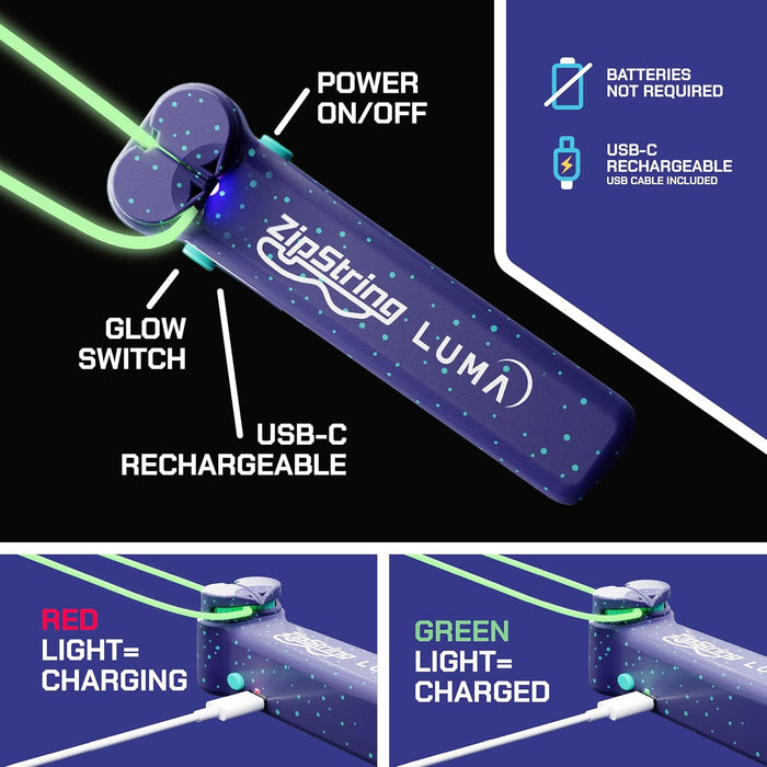 ZipString Luma Glow-in-the-Dark Loop String Toy