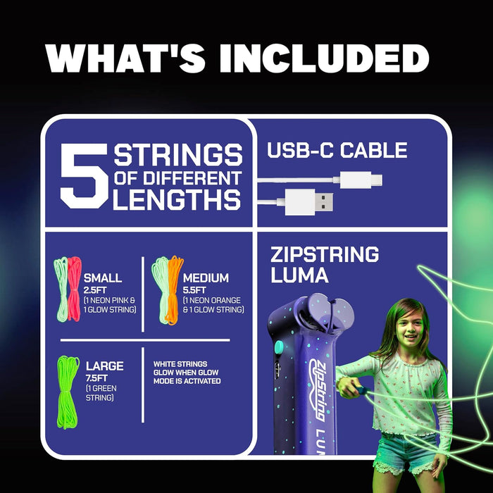 ZipString Luma Glow-in-the-Dark Loop String Toy