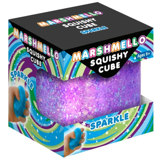 Zorbitz Marshmello Sparkle Squishy Cube, Assorted Colors