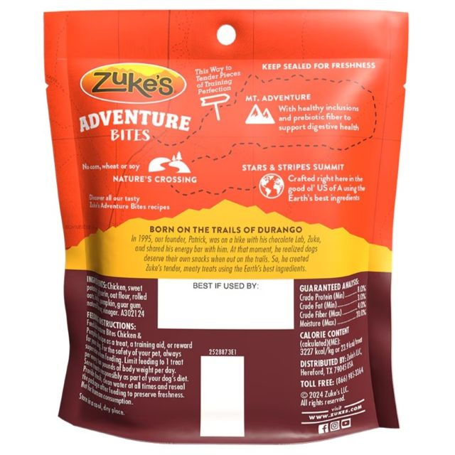 Zuke's Adventure Bites Chicken & Pumpkin Recipe Soft & Chewy Dog Treats 6 oz.