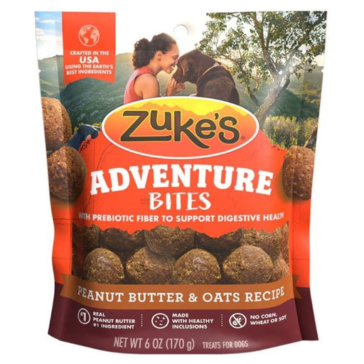 Zuke's Adventure Bites Peanut Butter & Oats Recipe Soft & Chewy Dog Treats 6 oz.