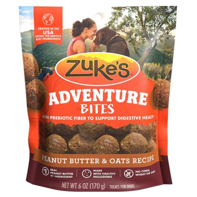 Zuke's Adventure Bites Peanut Butter & Oats Recipe Soft & Chewy Dog Treats 6 oz.