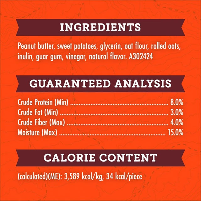 Zuke's Adventure Bites Peanut Butter & Oats Recipe Soft & Chewy Dog Treats 6 oz.