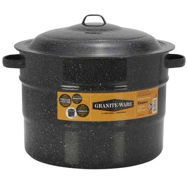 Granite Ware 21.5 qt. Black Canner with Jar Rack