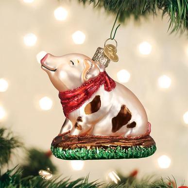Old World Christmas Piggy In The Puddle Ornament