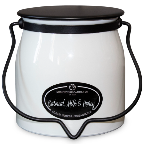 Milkhouse Creamery Collection Soy Candle: Oatmeal, Milk & Honey, 16-oz. Butter Jar