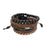 Aadi Bracelet Bundle Black Stone Beads, Leather, Mixed Wrap B8051