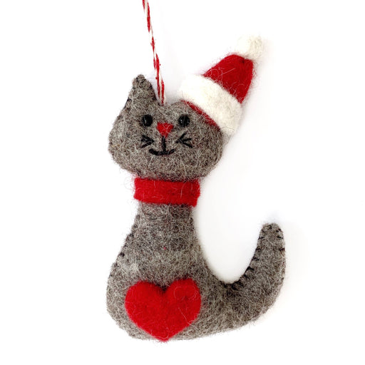 Cat Felt Wool Christmas Ornament