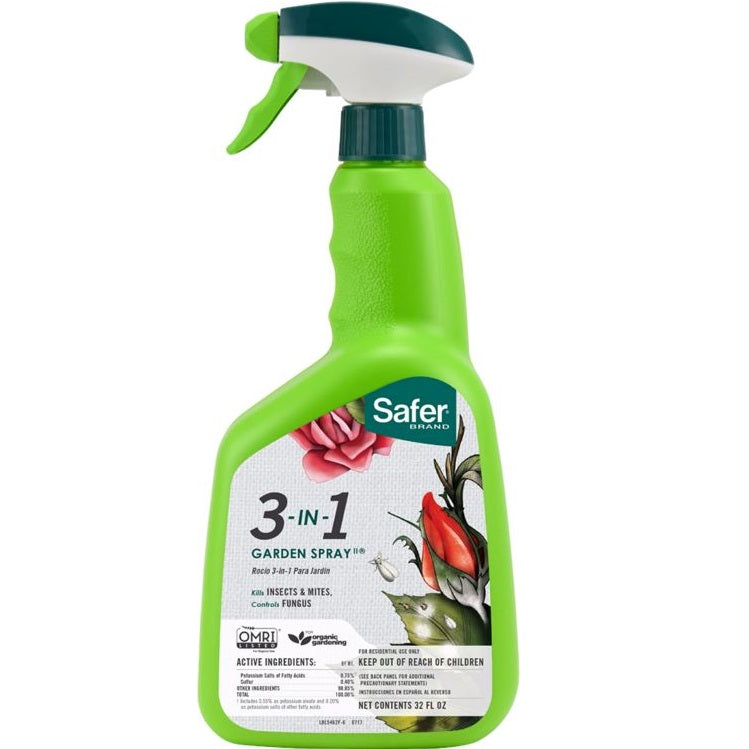 Safer® Brand 3-in-1 Garden Spray 32 oz, Ready-to-Use