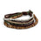 Aadi Wood, Leather, Jute, Metal Pre-Layered Men's Bracelet B8044