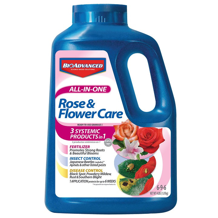Rose & Flower Care 3-in-1 Systemic Granules, 4 lb.- BioAdvanced