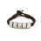 Aadi Five Silver Rectangles and Brown Leather Men's Bracelet B8012