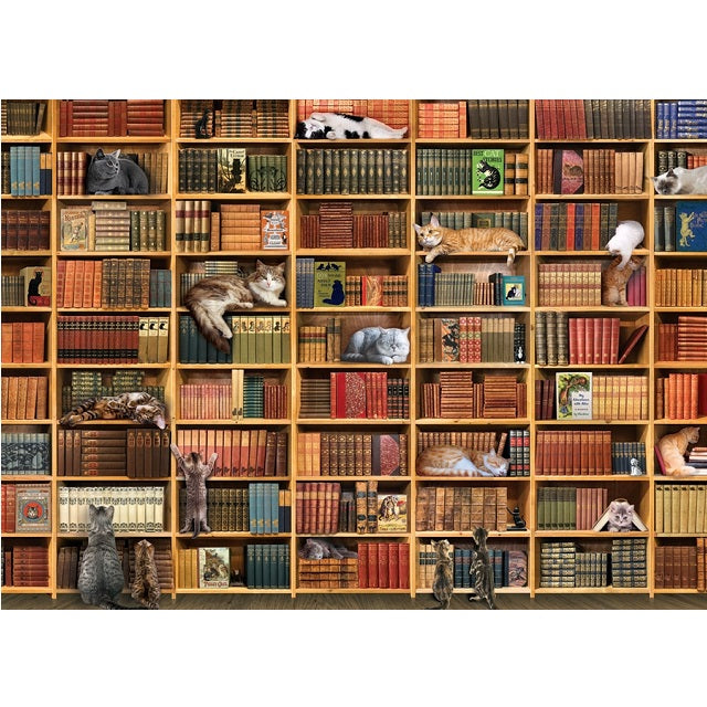 Cobble Hill 1000 Piece Jigsaw Puzzle, The Cat Library