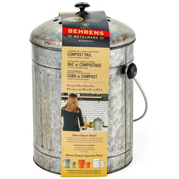 Stainless Steel Compost Pail (1 Gallon) - Organic Chicken Feed