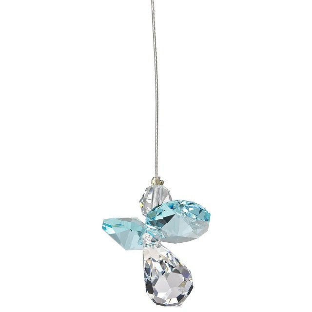 Crystal Guardian Angel Suncatcher - Aquamarine (March)
