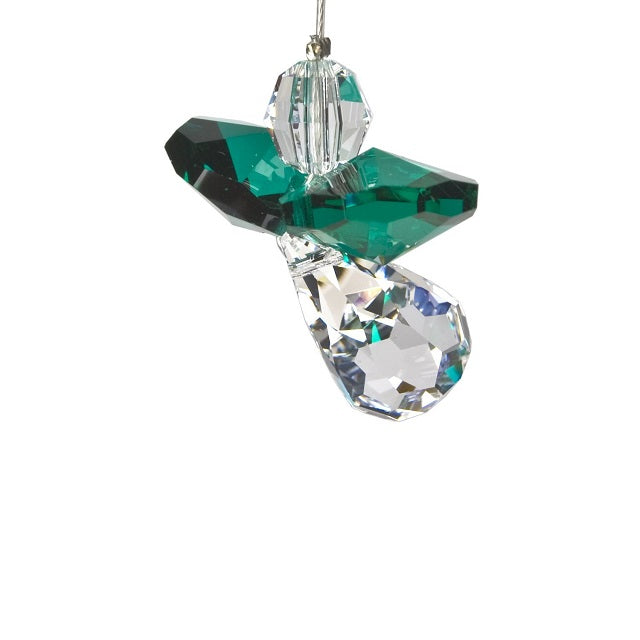 Crystal Guardian Angel Suncatcher - Emerald (May)
