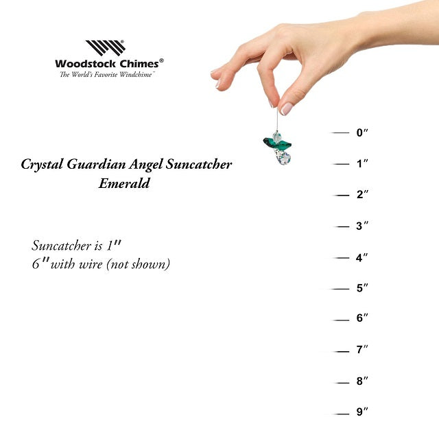 Crystal Guardian Angel Suncatcher - Emerald (May)