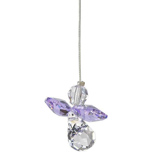 Crystal Guardian Angel Suncatcher - Light Amethyst (June)