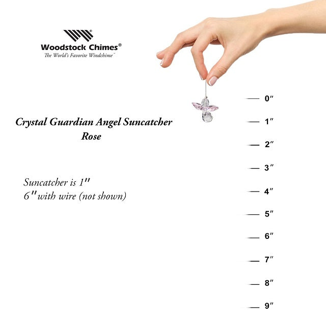 Crystal Guardian Angel Suncatcher - Rose (October)