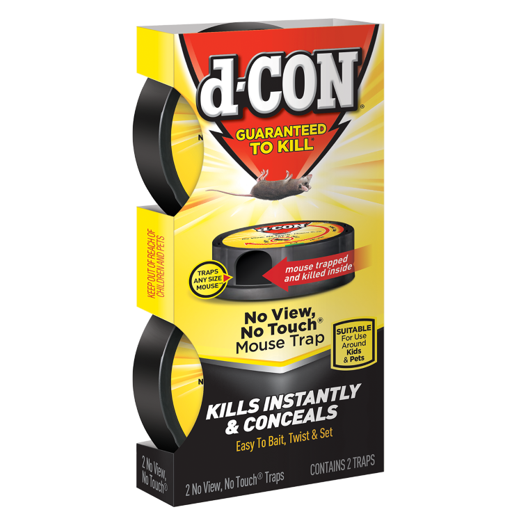 d-CON® No View, No Touch Trap, Pack of 2 Disposable Mouse Traps