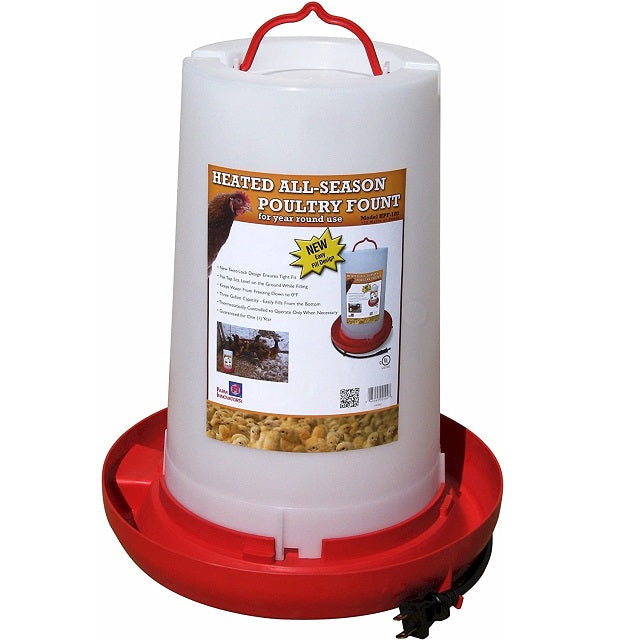 Heated 3-Gallon Poultry Fountain