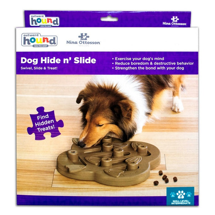 Nina Ottosson Hide N' Slide Interactive Dog Treat Puzzle Toy, Level 2