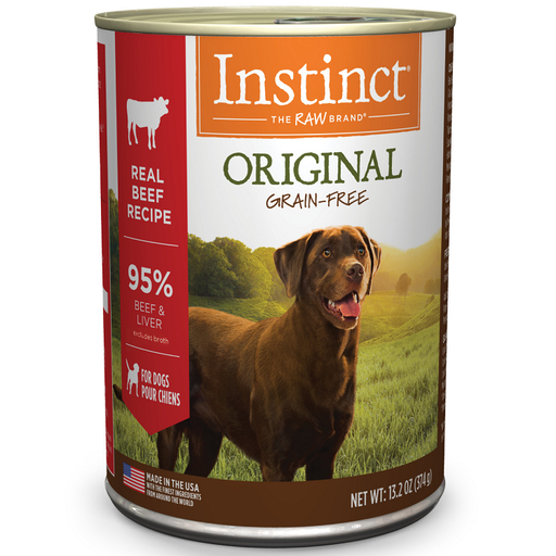 Instinct Original Wet Dog Food, Real Beef Recipe- Case of 6, 13.2 oz. Cans