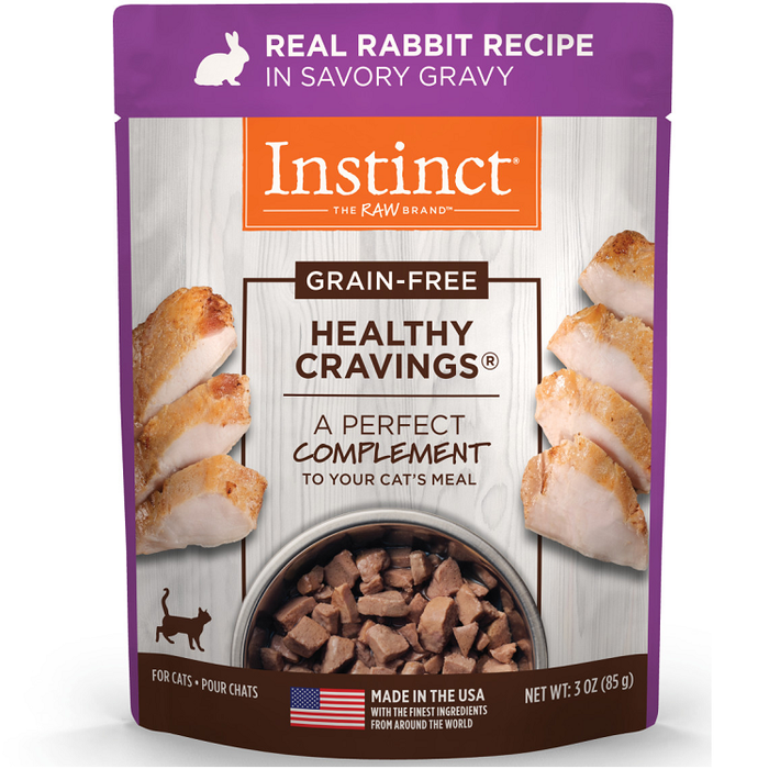 Instinct Healthy Cravings Real Rabbit Recipe for Cats - 3 oz. Pouches, Case of 24