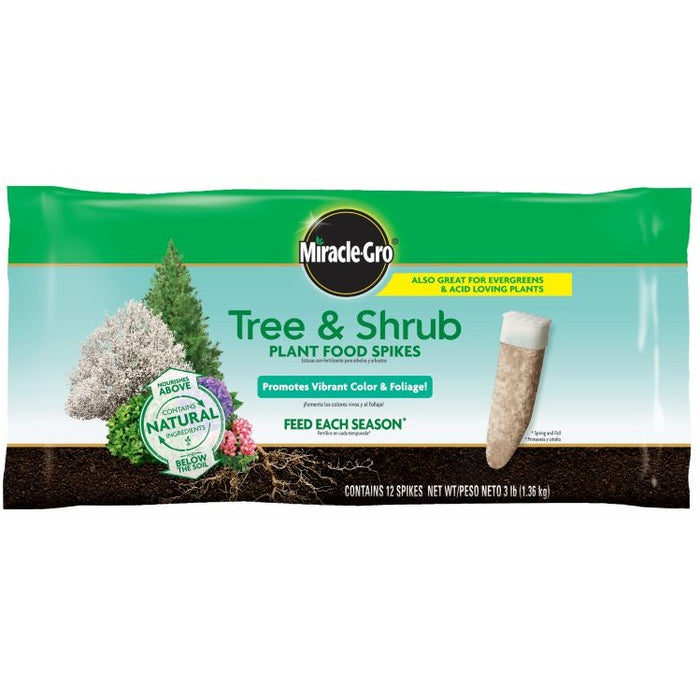 indoor plant food spikes miracle gro Miracle-Gro® Tree & Shrub Plant Food Spikes, 12 pack — Ellington Agway
